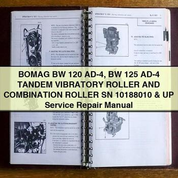 Bomag BW 120 AD-4 125 Tandem Vibratory Roller Combination SN 10188010 UP Service Repair Workshop Manual PDF