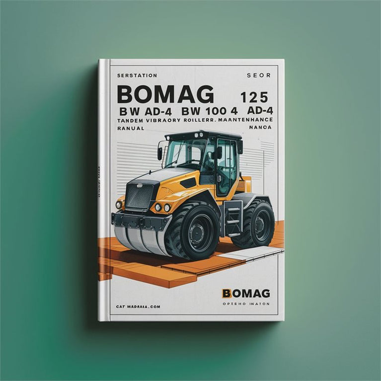 Bomag BW 100 AD-4 120 125 Tandem Vibratory Roller Operating Service Repair Workshop Manual PDF