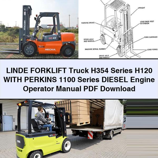Linde Forklift Truck H354 Series H120 Perkins 1100 Diesel Engine Operator Operator's Manual PDF