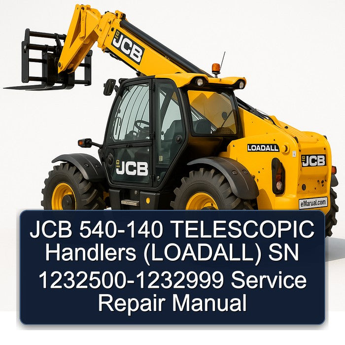 JCB 540-140 Telescopic Handlers (LOADALL) SN 1232500-1232999 Service Repair Workshop Manual PDF