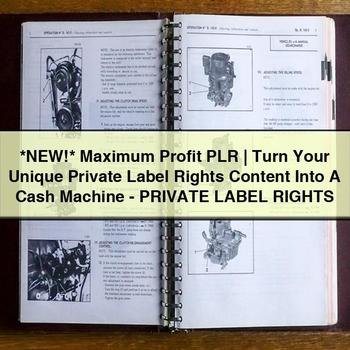 Maximum Profit PLR - Turn Your Unique Content Into A Cash Machine-PRIVATE LABEL RIGHTS