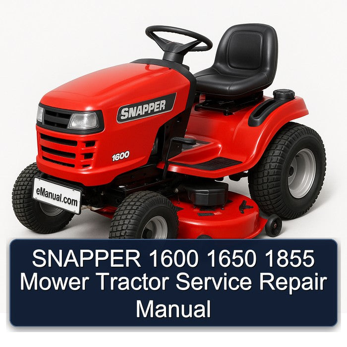 Snapper 1600 1650 1855 Mower Tractor Service Repair Workshop Manual PDF