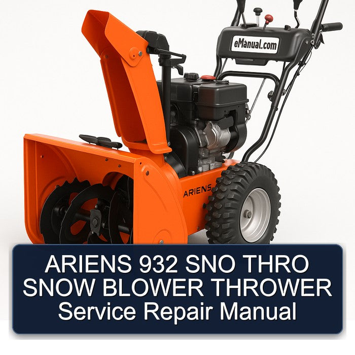 Ariens 932 SNO Thro Snow Blower Thrower Service Repair Workshop Manual PDF