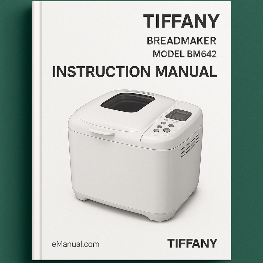 Tiffany Breadmaker Parts Model BM642 Instruction Manual Recipes