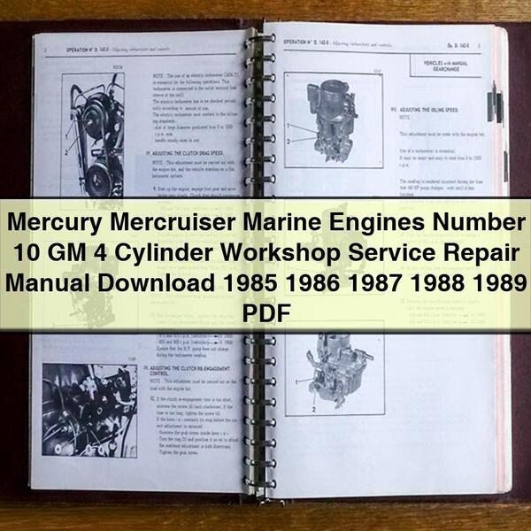 1985-1989 Mercury Mercruiser Marine Engines Number 10 GM 4 Cylinder Service Repair Workshop Manual PDF