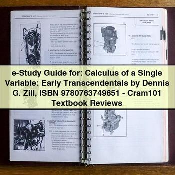 E-STUDY Calculus Single Variable: Early Transcendentals Dennis G. Zill - Cram101 Textbook Reviews Service Repair Workshop Manual PDF