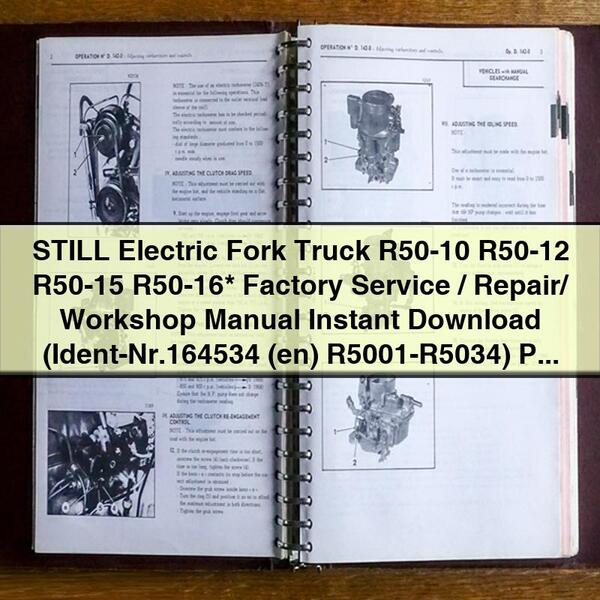 Still Electric Fork Truck R50-10 R50-12 R50-15 R50-16 Service Repair Workshop Manual PDF