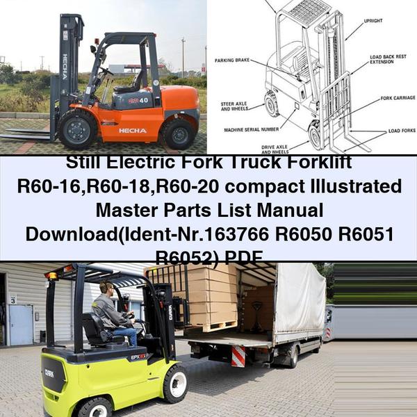 Still Electric Fork Truck Forklift R60-16 R60-20 Compact Illustrated Master Parts Catalog PDF