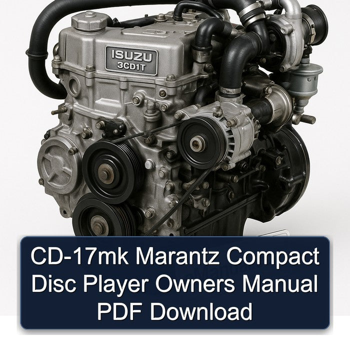 Isuzu 3 CD 1 T CD-17MK Marantz Compact Disc Player Owners Owner's Manual PDF