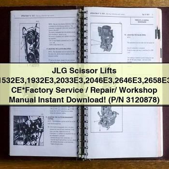 JLG Scissor Lifts 1532e3 1932e3 2033e3 2046e3 2646e3 2658e3 CE / (p/n 3120878) Service Repair Workshop Manual PDF