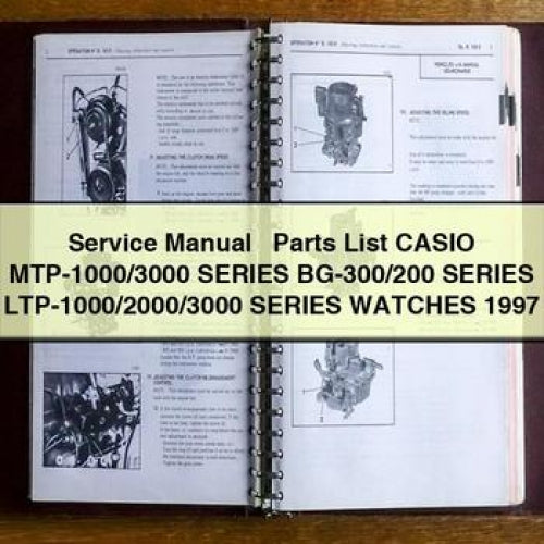 Service Manual + Parts List CASIO MTP-1000/3000 Series BG-300/200 Series LTP-1000/2000/3000 Series WATCHES 1997