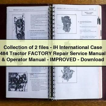 Collection of 2 files-IH International Case 484 Tractor Factory Service Repair Manual Operator Manual-Improved-PDF