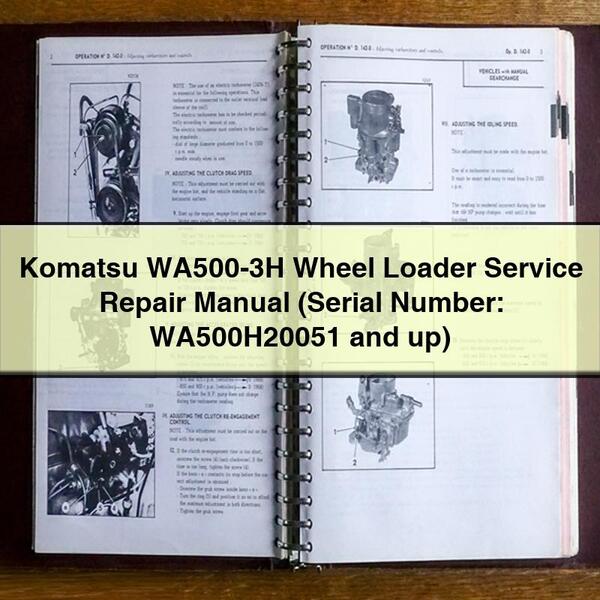 Komatsu WA500-3H Wheel Loader Service Repair Manual (Serial Number: WA500H20051 and up)