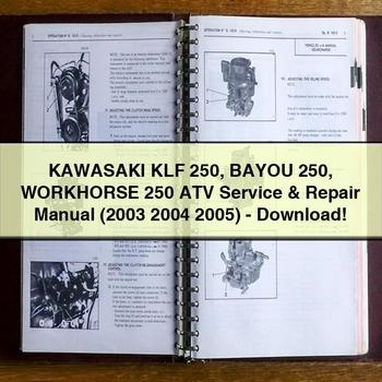 KAWASAKI KLF 250 BAYOU 250 WORKHORSE 250 ATV Service Repair Manual (2003 2004 2005)-PDF