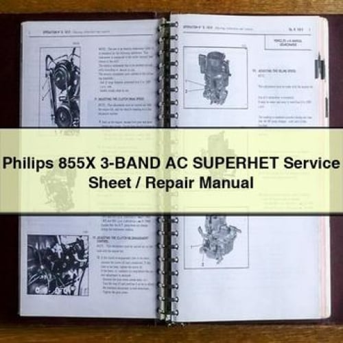 Philips 855X 3-BAnd AC SuperHET Service Sheet / Repair Manual