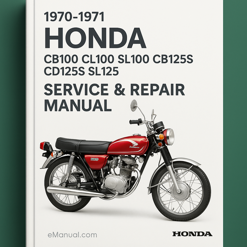1970-1971 Honda CB100 CL100 SL100 CB125S CD125S SL125 Service Repair Manual