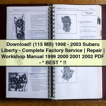 (115 MB) 1998-2003 Subaru Liberty-Complete Factory Service | Repair | Workshop Manual 1999 2000 2001 2002- Best