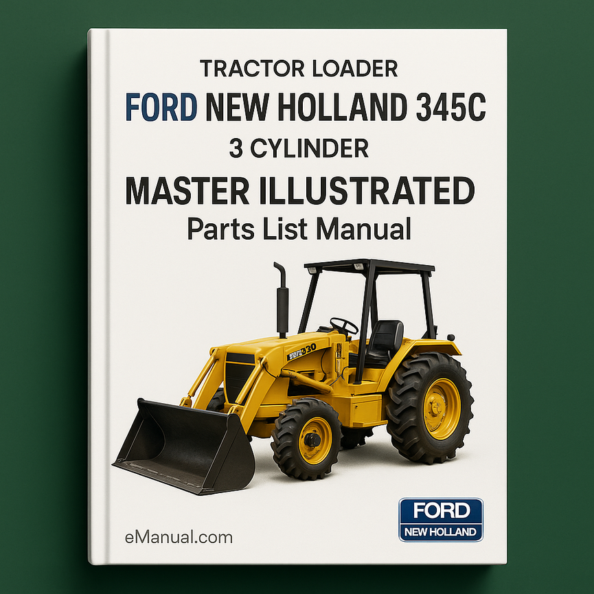 Ford New Holland 345C 3 CYLINDER Tractor Loader MASTER ILLUSTRATED Parts List Manual BOOK