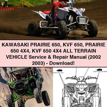 KAWASAKI PRAIRIE 650 KVF 650 PRAIRIE 650 4X4 KVF 650 4X4 All TERRAIN VEHICLE Service Repair Manual (2002 2003)-PDF