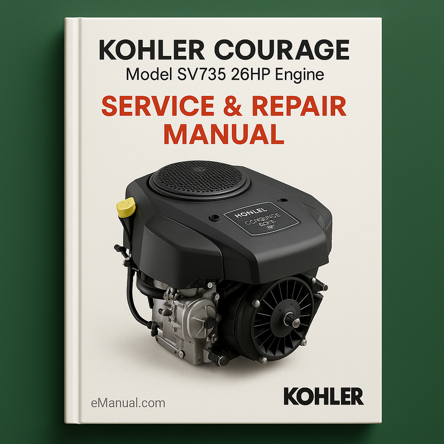 Kohler COURAGE Model SV735 26HP Engine Service Repair Manual