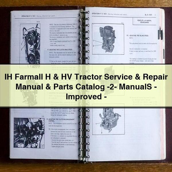 IH Farmall H HV Tractor Service Repair Manual Parts Catalog -2- ManualS-Improved-PDF