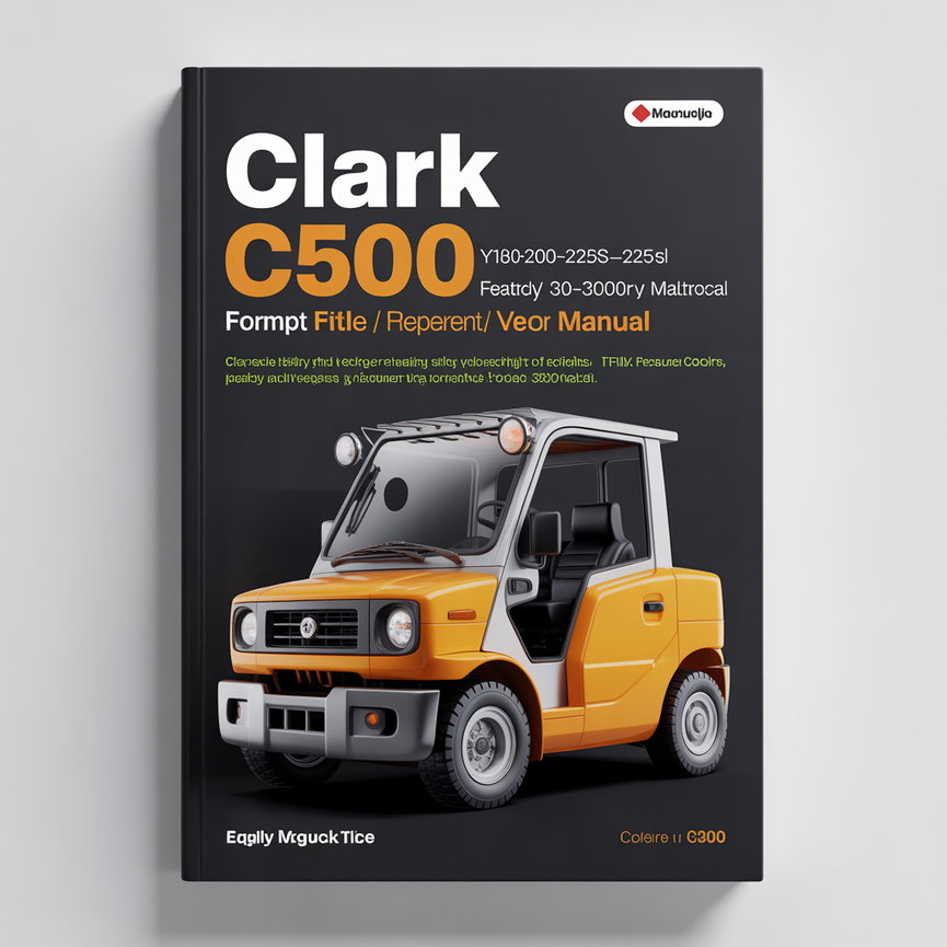 Clark C500 Y180-200-225S-225L-250S-250L-300S-300L-350 Forklift * Factory Service / Repair/ Workshop Manual Instant Download (SM-575) PDF