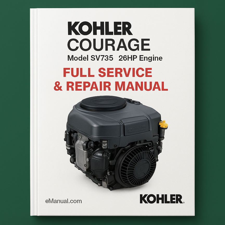 Kohler COURAGE Model SV735 26HP Engine Full Service & Repair Manual