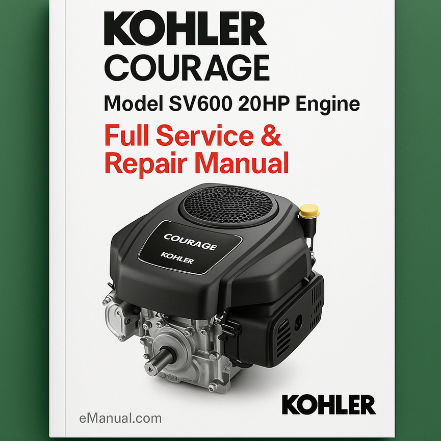 Kohler COURAGE Model SV600 20HP Engine Full Service & Repair Manual