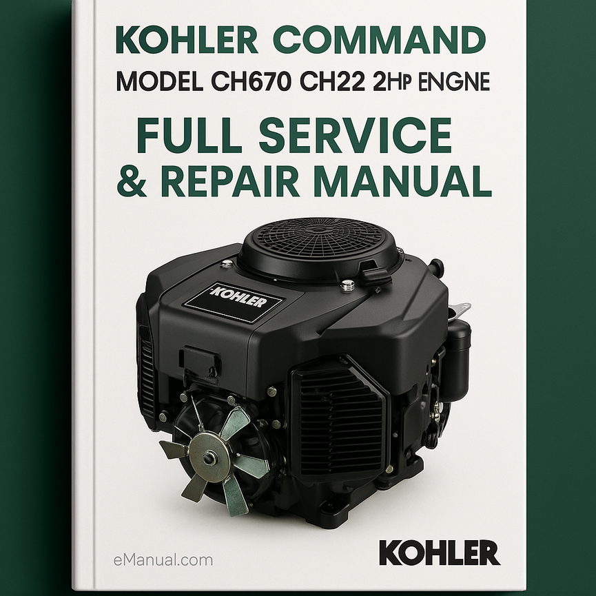 Manual de reparación y servicio completo del motor Kohler Command modelo CH670 CH22 22HP Descargar PDF