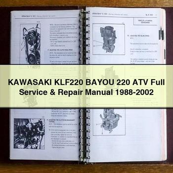 KAWASAKI KLF220 BAYOU 220 ATV Full Service Repair Manual 1988-2002