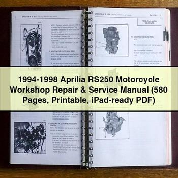 1994-1998 Aprilia RS250 Motorcycle Workshop Repair & Service Manual (580 Pages iPad-ready)