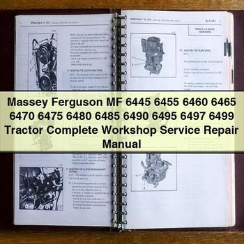 Massey Ferguson MF 6445 6455 6460 6465 6470 6475 6480 6485 6490 6495 6497 6499 Tractor Complete Workshop Service Repair Manual
