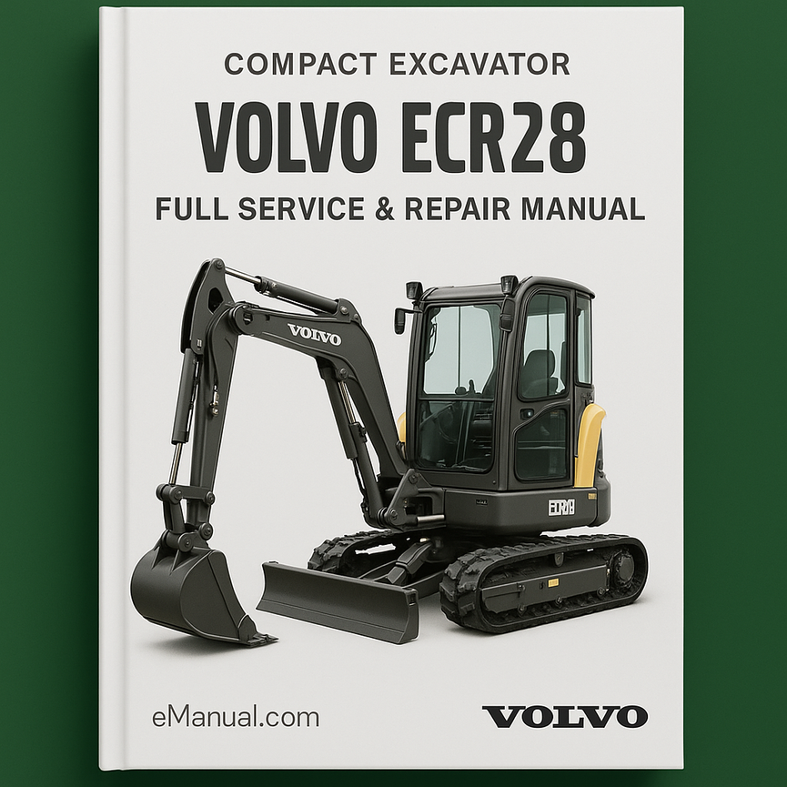 Vollständiges Wartungs- und Reparaturhandbuch für den Kompaktbagger Volvo ECR28 als PDF-Download
