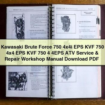 Kawasaki Brute Force 750 4x4i EPS KVF 750 4x4 EPS KVF 750 4 4EPS ATV Service Repair Workshop Manual