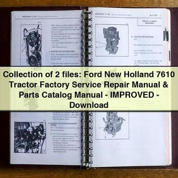 Collection of 2 files Ford New Holland 7610 Tractor Factory Service Repair Manual Parts Catalog Manual-Improved-PDF