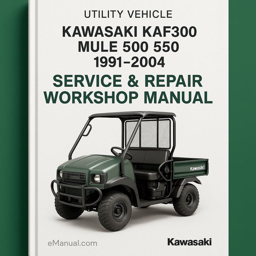 Kawasaki KAF300 Mule 500 550 Utility Vehicle 1991-2004 Service Repair Workshop Manual