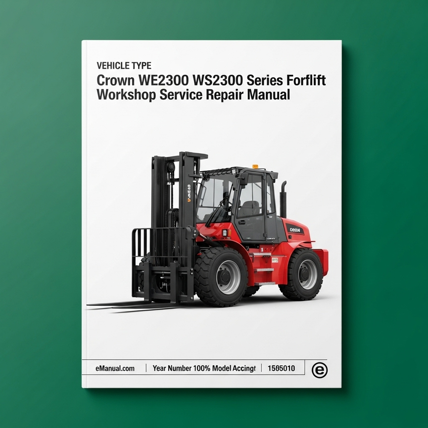 Crown Forklift WE2300 WS2300 Series Workshop Service Repair Manual Download (English French German) PDF