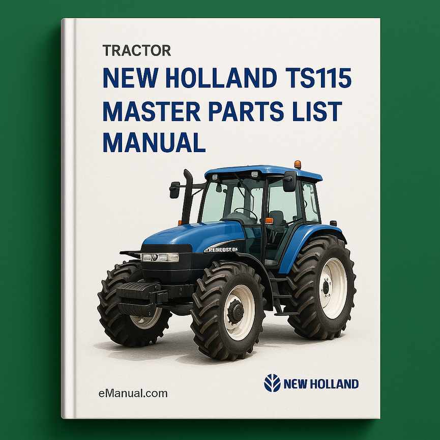 New Holland TS115 Tractor Master Parts List Manual Book