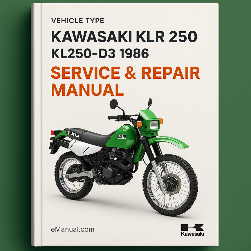 KAWASAKI KLR 250 KL250-D3 1986 Service Repair Manual