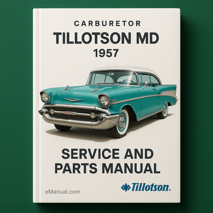 Tillotson MD vintage carburetor Service n parts Manual 1957