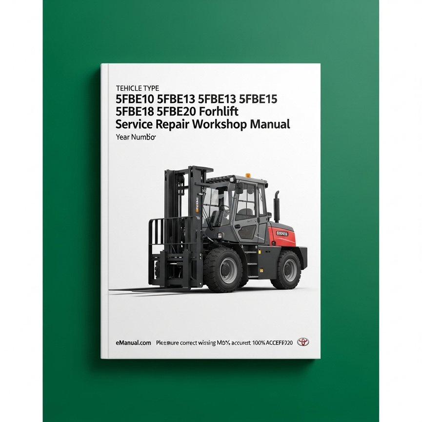 Toyota 5FBE10 5FBE13 5FBE15 5FBE18 5FBE20 Forklift Service Repair Workshop Manual Download PDF