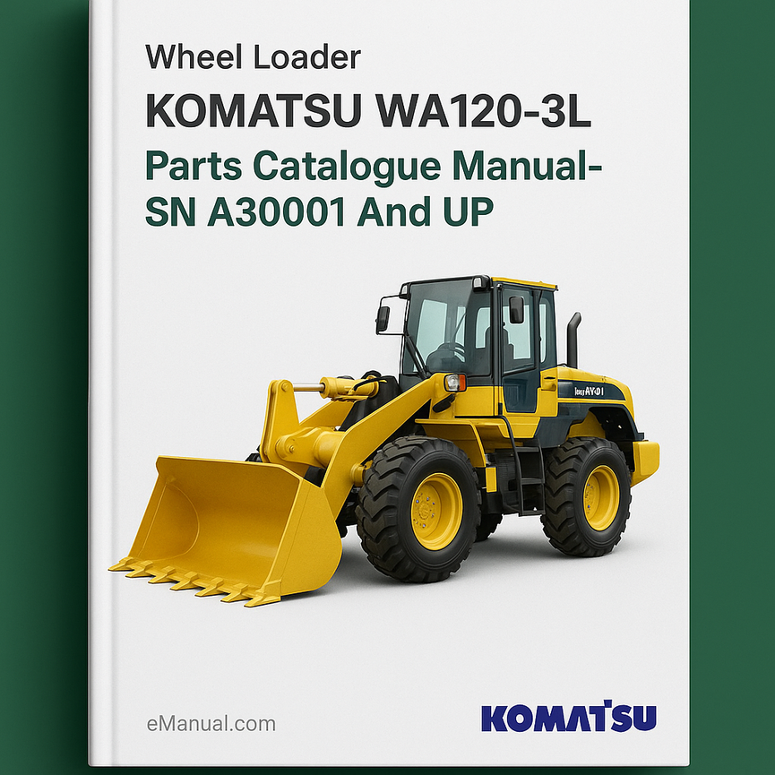 Komatsu WA120-3L Wheel Loader Parts Catalogue Manual-SN A30001 And UP