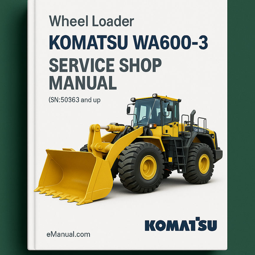 Komatsu WA600-3 Wheel Loaders Service Shop Manual(SN:50363 and up)