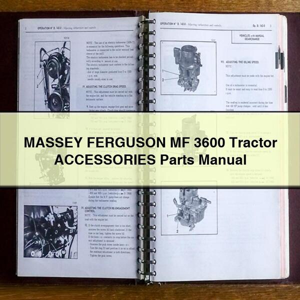 MASSEY FERGUSON MF 3600 Tractor ACCESSORIES Parts Manual