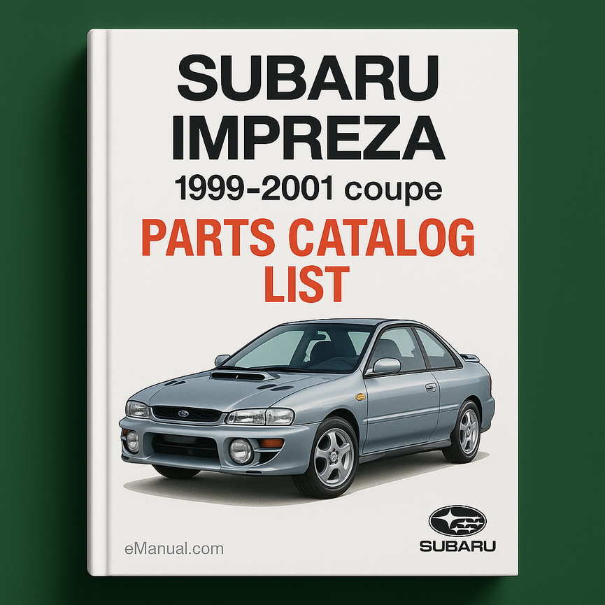 Subaru Impreza 1999-2001 coupe parts catalog list