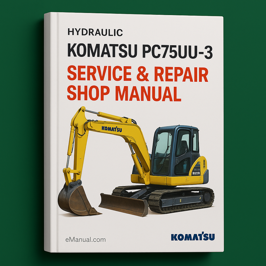 Manual de taller de reparación de servicio de excavadora hidráulica Komatsu PC75UU-3 Descargar PDF