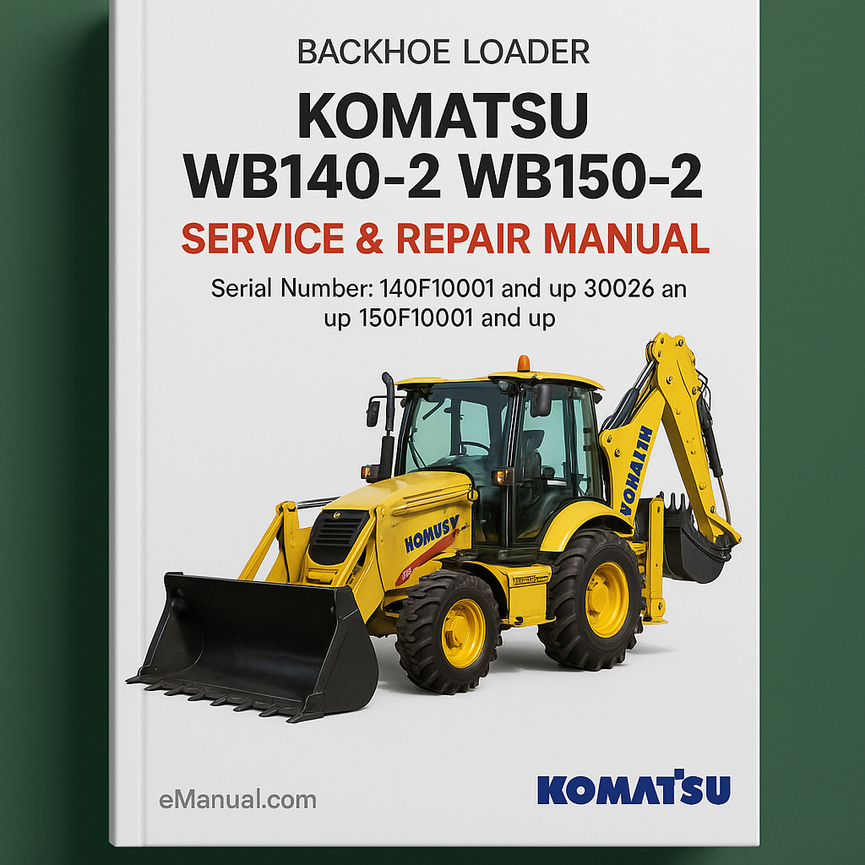 Best Komatsu WB140-2 WB150-2 Backhoe Loader Service Repair Manual (Serial Number: 140F10001 and up 30026 and up 150F10001 and up)