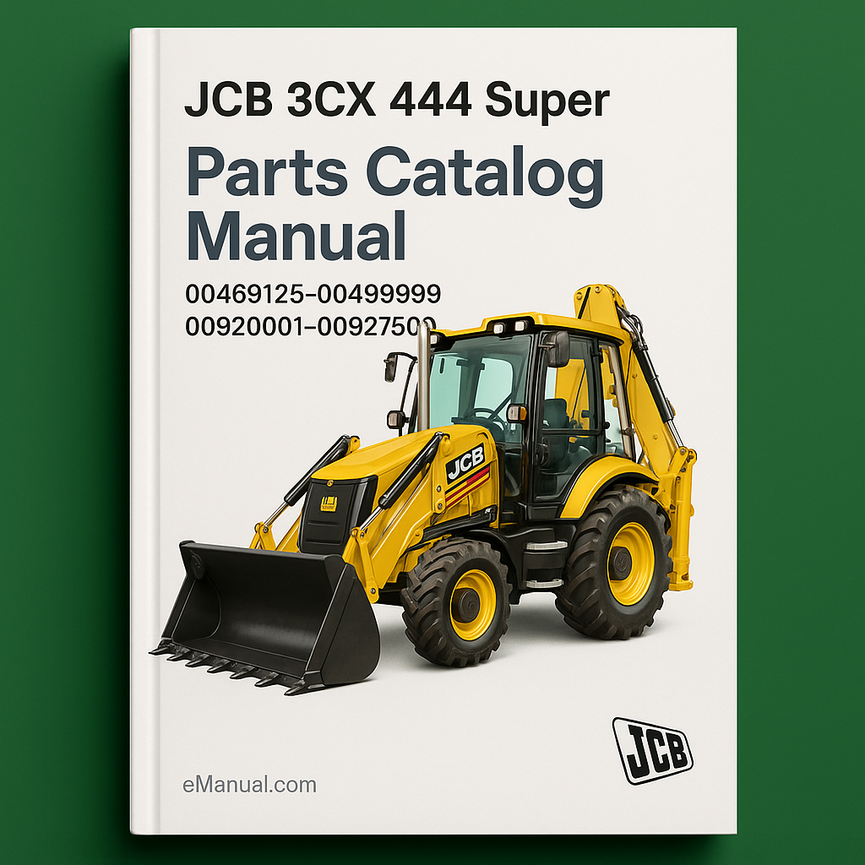 JCB 3CX 444 Super Backhoe Loader Parts Catalog Manual (SER. Number 00469125-00499999 00920001-00927500)