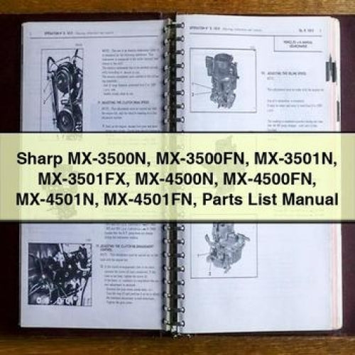Sharp MX-3500N Mx-3500fn MX-3501N Mx-3501fx MX-4500N Mx-4500fn MX-4501N Mx-4501fn Parts Catalog PDF
