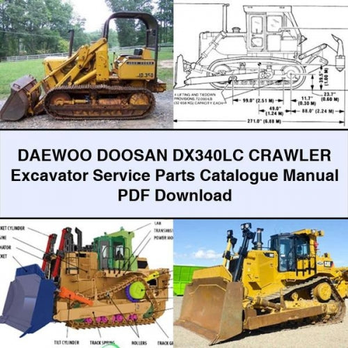 DAEWOO DOOSAN DX340LC Crawler Excavator Service Parts Catalogue Manual